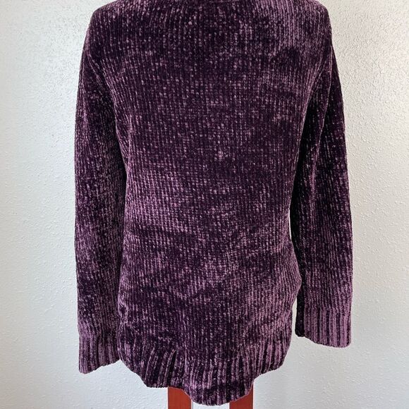 Orvis Purple Polyester Chenille Sweater Size M EUC - Picture 5 of 8